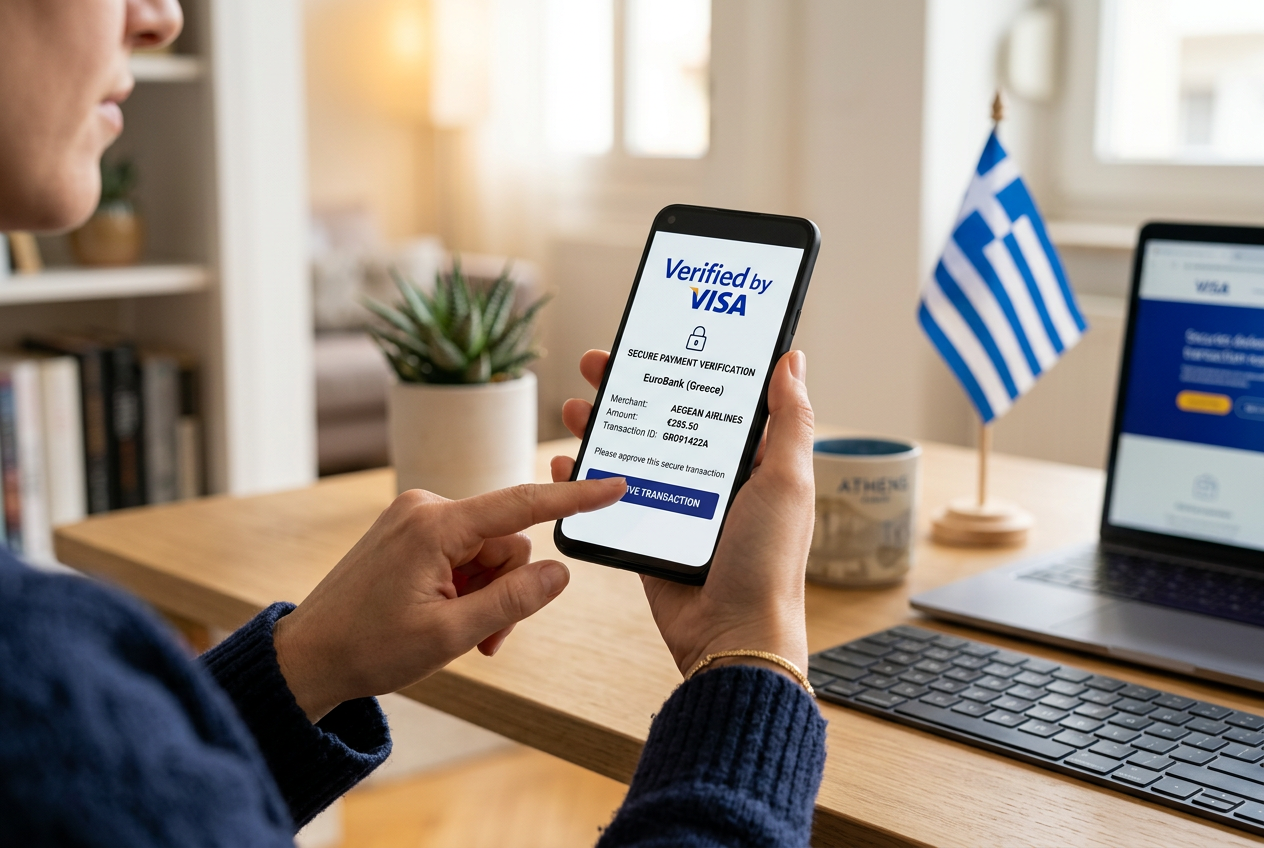 Secure digital payment using 3D Secure and a Visa card